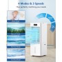 Portable Air Conditioner 4 in 1, Air Cooler with 6L Tank, 4 Modes 3 Speed, 60°Oscillation, 1-12H Timer, with Wheels, Remote