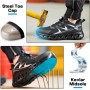 AEKYIWL Zapatos de Seguridad Hombre Mujer Calzado de Seguridad Ligero Comodo Zapatillas Trabajo Transpirable Antideslizante