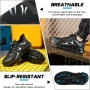 AEKYIWL Zapatos de Seguridad Hombre Mujer Calzado de Seguridad Ligero Comodo Zapatillas Trabajo Transpirable Antideslizante