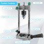 Soporte Taladro Vertical, Gradilla Ajustable, 45/60 /75/90° Soporte Taladro, Asiento Móvil en Forma de V Soporte para Taladro,