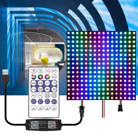 Pantalla de Panel LED direccionable individualmente de matriz WS2812B 