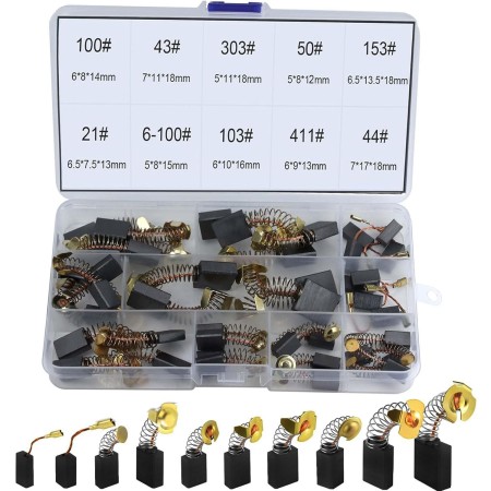 RUNCCI-YUN 40PCS Cepillos de carbono para motor,Cepillo de Carbón para Herramientas Eléctricas,reemplazo de cepillo de carbono