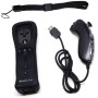 mini kitty 2 en 1 Motion Plus Mando y Nunchunk para Nintendo Wii/Wii u + Funda de Silicona - Negro
