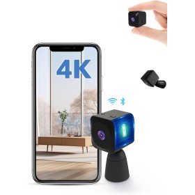 AOBOCAM Camara Espia 4K HD Mini WiFi (2.4Ghz) Camara para Ver En El Movil, Interior/Exterior Mini Cámaras De Vigilancia