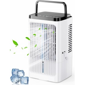 Portable Air Conditioner, 1500ml Fan, 4 Speeds, 7 Color LED Lighting, 2 Spray Functions and 1-8 Hours Timer, Perfect for