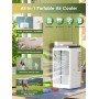 Portable Air Conditioner, 1500ml Fan, 4 Speeds, 7 Color LED Lighting, 2 Spray Functions and 1-8 Hours Timer, Perfect for