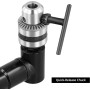 QWORK® Accesorio de taladro angular, portabrocas, 90 °, portabrocas de 0.8-10 mm, aleación de aluminio, par máximo 25 Nm