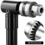 QWORK® Accesorio de taladro angular, portabrocas, 90 °, portabrocas de 0.8-10 mm, aleación de aluminio, par máximo 25 Nm