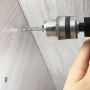 QWORK® Accesorio de taladro angular, portabrocas, 90 °, portabrocas de 0.8-10 mm, aleación de aluminio, par máximo 25 Nm