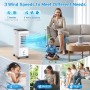 Portable Air Conditioner, 4-in-1 Large Air Cooler, 5.5L Tank, 60W Evaporative Climator, 1-7H Timers, 2 Modes 3 Speed, Wheels,