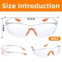 Ajuanbazha Pack de 8 Gafas de Seguridad Transparentes, Gafas Protectoras con Lentes Antiarañazos y Patillas de Goma, Gafas