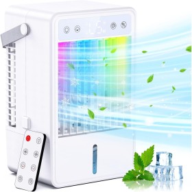 Portable Air Conditioner, 1500 ml Mini Quiet Air Cooler with Remote Control, USB Fan with 5 Wind Speeds & 3 Modes, 10H Timer,
