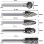 ASNOMY 5 pieza Fresa Metal Lápices Set – 6 x 10mm Escofina Taladro Bit Fresas de Carburo Rotary Archivo Tungsteno Acero
