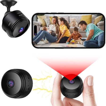 Camara Espia 1080P HD Mini WiFi Oculta Cámara Espía para Ver En El Movil, Interior/Exterior Mini Cámaras De Vigilancia