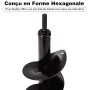 Aselected - Broca para taladro de jardín (100 mm de diámetro, con guantes, jardín, barrena para taladro eléctrico, herramienta