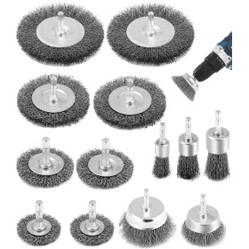 Kureny 13 Piezas Cepillo de Alambre para Taladro, 6mm Cepillos de Alambre Taladro,Cepillo Abrasivo para Taladro para EliminacióN
