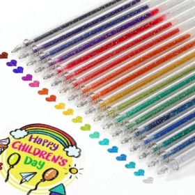 Juego de bolígrafos de Gel con purpurina, 12 Uds., con recarga de tint