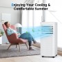 9000 BTU Portable Air Conditioner 3 in 1 Air Conditioner Dehumidifier and Fan, Remote Control, 24H Timer, Sleep Mode and