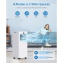 Portable Air Conditioner 7000 BTU, Cooling/Fan/Dehumidification/Sleep Mode 4 in 1, Touch/Remote Control, 24h Timer, 360° Wheels,