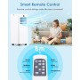 Portable Air Conditioner 7000 BTU, Cooling/Fan/Dehumidification/Sleep Mode 4 in 1, Touch/Remote Control, 24h Timer, 360° Wheels,