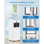 Portable Air Conditioner 7000 BTU, Cooling/Fan/Dehumidification/Sleep Mode 4 in 1, Touch/Remote Control, 24h Timer, 360° Wheels,