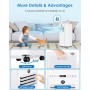 Portable Air Conditioner 7000 BTU, Cooling/Fan/Dehumidification/Sleep Mode 4 in 1, Touch/Remote Control, 24h Timer, 360° Wheels,
