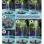 SZMP Fuente Solar - 3.5W 2025 Nuevo Bomba Solar para Estanque Exterior Solares para Jardin, 2200mAh Baterías con 8 Leds Colorido