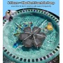 SZMP Fuente Solar - 3.5W 2025 Nuevo Bomba Solar para Estanque Exterior Solares para Jardin, 2200mAh Baterías con 8 Leds Colorido