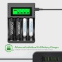 POWEROWL Cargador Rápido de Pilas con 4 Piezas AA 2800mAh Pilas Recargables y 4 Piezas AAA 1000mAh Ni-MH Baterías Recargables