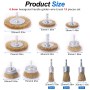 15 Piezas Juego de Cepillo para Taladro, Cepillo de Alambre para Taladro de 6.5 MM, Ruedas de Alambre de Acero, Juego de