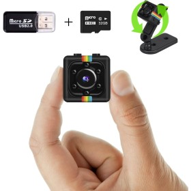 Bextgoo Mini Camara Espia, 1080P Camara sin WiFi con Tarjeta TF de 32GB, Visión Nocturna, Detección de Movimiento, Soporte