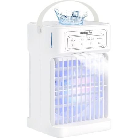 Quiet Portable Air Conditioner, 1100 ml Portable Air Cooler, Mini Condizionatore d'aria with 3 Fan Speeds, 3 Misting Modes for