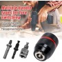 Portabrocas de Taladro Rápida 1,5-13mm, Rosca 1/2'' 20UNF Accesorios Taladro, Portabrocas con 1/4'' Hex, 1/2'' Llave de Impacto