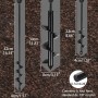 SENENQU Taladro de tierra de jardín de 3 pieza Ø80mm × 300mm + Ø40mm × 420mm + Ø40mm × 220mm Taladro de tierra de jardín y