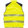 WORKTEAM Chaleco Acolchado Reversible Alta Visibilidad y Cintas Reflectantes Discontinuas. Chaleco Trabajo Multibolsillos.