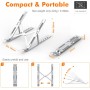 GRIFEMA GB1054 Soporte Portátil Plegable, 6 Ángulos Adjustable Elevador Portátil, Compatible con la Mayoría de los Portátiles de
