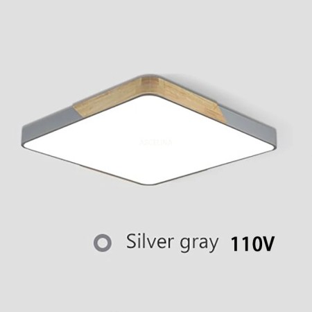 Luces de techo LED de madera modernas, lámpara de techo cuadrada macar