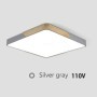 Luces de techo LED de madera modernas, lámpara de techo cuadrada macar