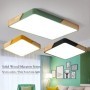 Luces de techo LED de madera modernas, lámpara de techo cuadrada macar