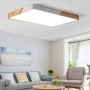 Luces de techo LED de madera modernas, lámpara de techo cuadrada macar