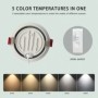 Tuya Zigbee/ DALI/ Matter/5 CCT commutable empotrado antideslumbrante 