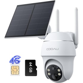 COOAU 4G LTE Cámara Vigilancia Exterior con Sim, 2K 3MP QHD Camara 4G Solar sin Cable con Batería, PTZ 355°/90°, Visión