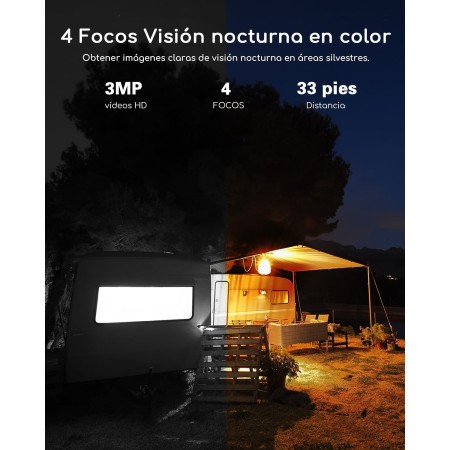 COOAU 4G LTE Cámara Vigilancia Exterior con Sim, 2K 3MP QHD Camara 4G Solar sin Cable con Batería, PTZ 355°/90°, Visión