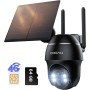 COOAU 4G LTE Cámara Vigilancia Exterior con Sim, 2K 3MP QHD Camara 4G Solar sin Cable con Batería, PTZ 355°/90°, Visión