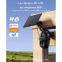 COOAU 4G LTE Cámara Vigilancia Exterior con Sim, 2K 3MP QHD Camara 4G Solar sin Cable con Batería, PTZ 355°/90°, Visión