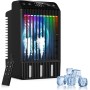 Aire Acondicionado Portatil con Pantalla, Climatizador Evaporativo 4 EN1 De 1000 Ml Tanque, con Mando, Mini Enfriador de Aire
