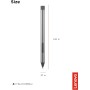 Lenovo Digital Pen 2 - Boligrafo Digital con 4096 Niveles de Sensibilidad de Presión, Color Gris