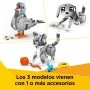 LEGO Creator 3 en 1 Gato Juguetón Transformable en Perro de Juguete o Paloma, Juego con Animales, Figuras Articuladas, Regalo de