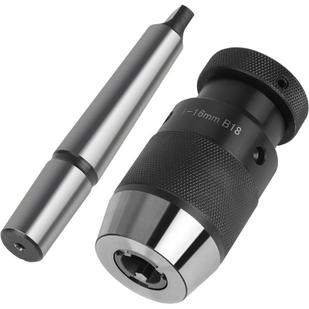 EFUTURETIME Portabrocas MT2, B18, 1-16mm, con Mandril Cónico MT2, Portabrocas sin Llave MK2 para Torno Taladradora Taladradora
