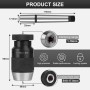 EFUTURETIME Portabrocas MT2, B18, 1-16mm, con Mandril Cónico MT2, Portabrocas sin Llave MK2 para Torno Taladradora Taladradora
